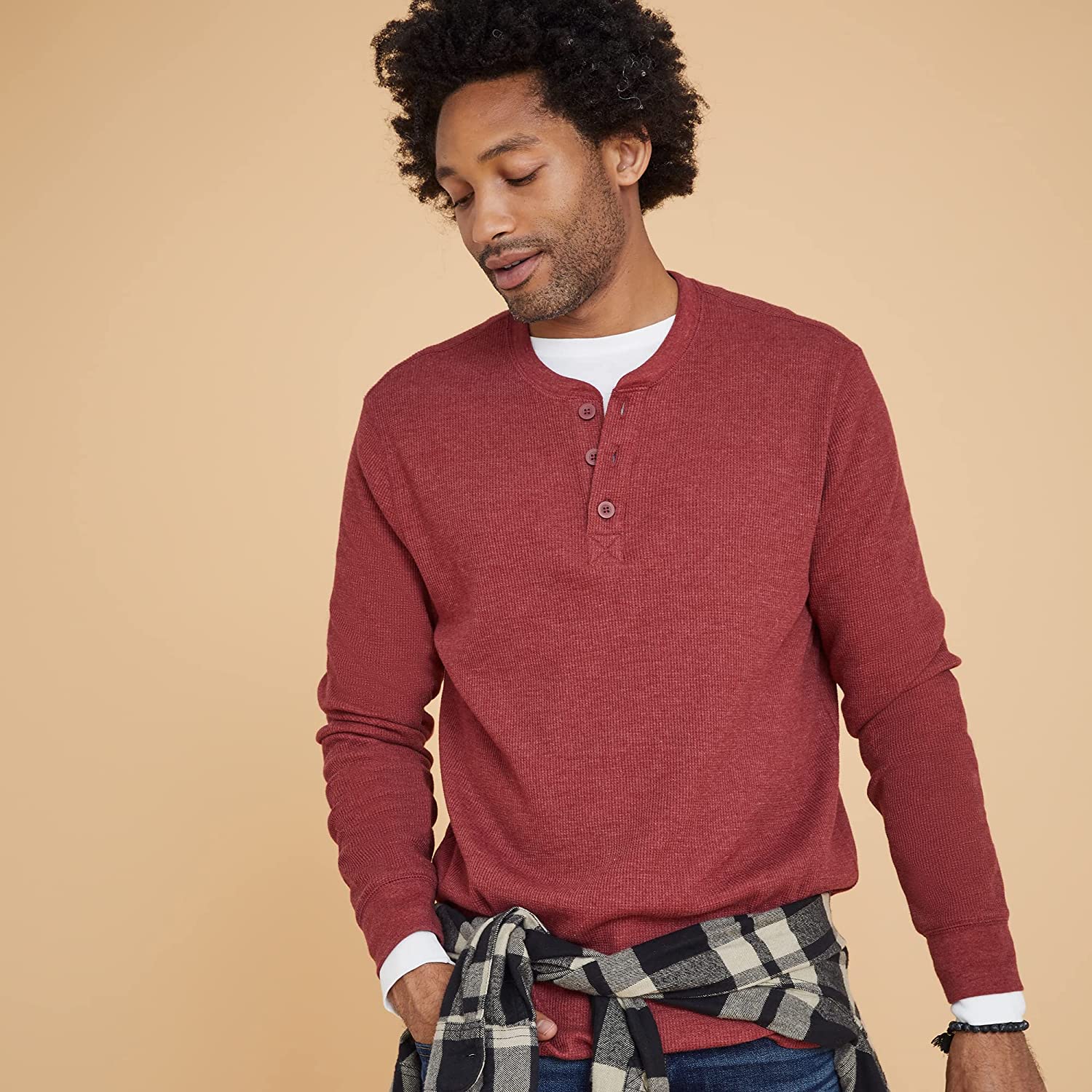 Hanes Men's T-Shirts, Men's BeefyT Henley Shirts, Men's Cotton Long Sleeve Shirts - Image 8